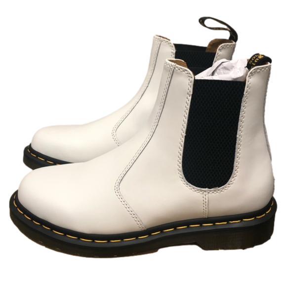 Dr. Martens Shoes - Dr Martens white Chelsea boot smooth 2976 YS ankle boot bootie elastic